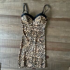 Marylin Monroe Animal Print Bodycon lingerie with Black Straps